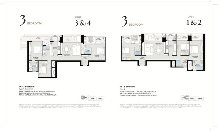 Floor Plan Type 1 & Type 2 of Tower 61