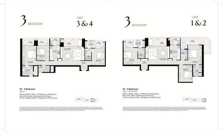 Floor Plan Type 1 & Type 2 of Tower 83